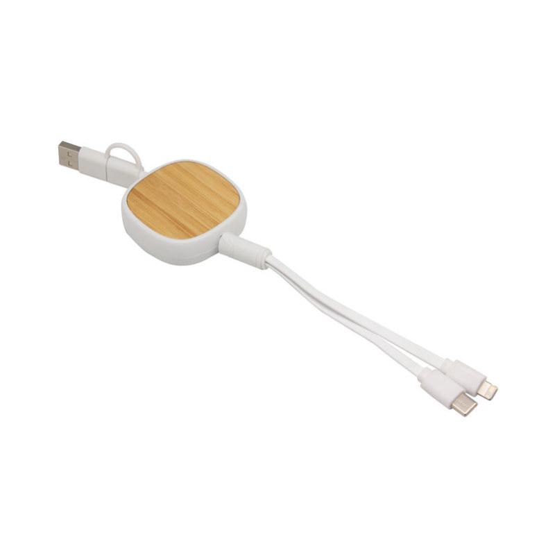 Cable retráctil de carga Conny — Blanco